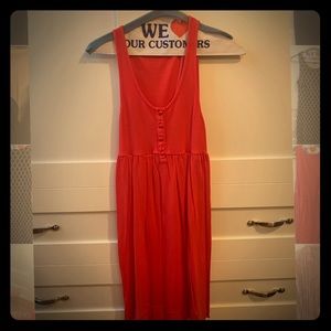 Anthropology red cotton dress